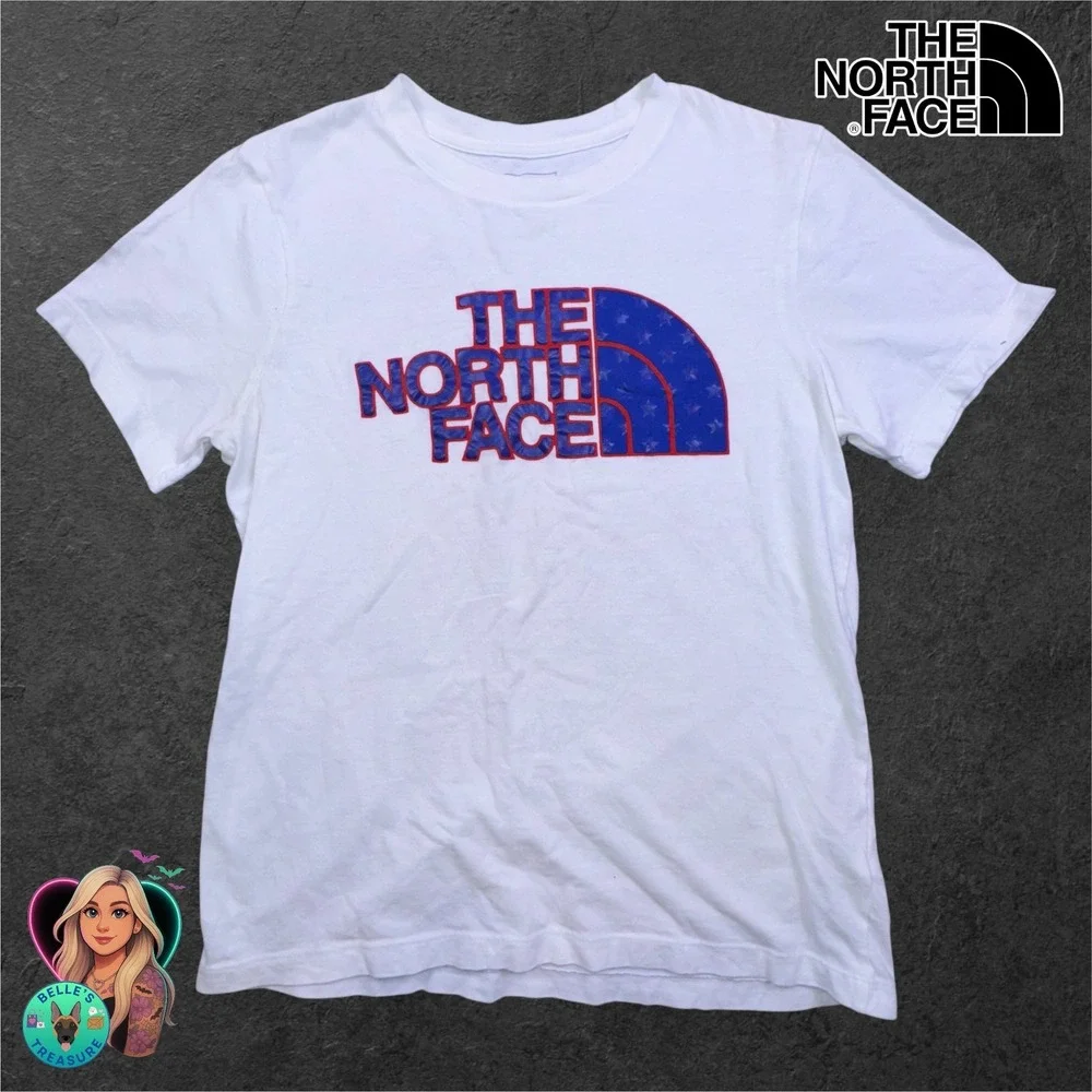 The North Face Top Women's S USA Flag Stars Half Dome Logo 4th of July Shirt Tee - Picture 2 of 10